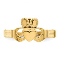 14K Yellow Gold Ladies Claddagh Ring view 5