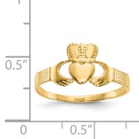 14K Yellow Gold Ladies Claddagh Ring view 3