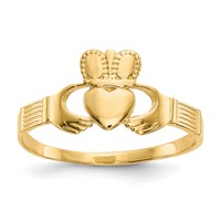 14K Yellow Gold Ladies Claddagh Ring view 1