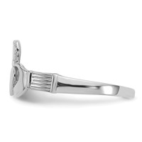 14K White Gold Ladies Claddagh Ring view 4