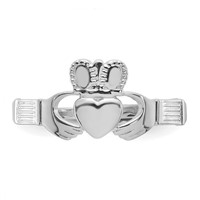 14K White Gold Ladies Claddagh Ring view 5