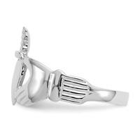14K White Gold Ladies Claddagh Ring view 4