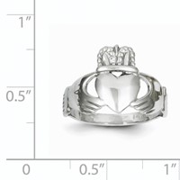 14K White Gold Ladies Claddagh Ring view 3