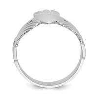 14K White Gold Mens Polished Claddagh Ring view 2