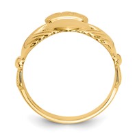 14K Mens Polished Claddagh Ring view 2