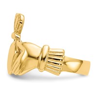 14K Mens Polished Claddagh Ring view 4