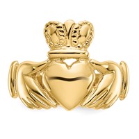 14K Mens Polished Claddagh Ring view 5