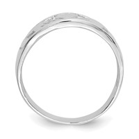 14K White Gold Ladies Polished Claddagh Band view 2
