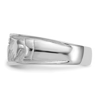 14K White Gold Ladies Polished Claddagh Band view 4