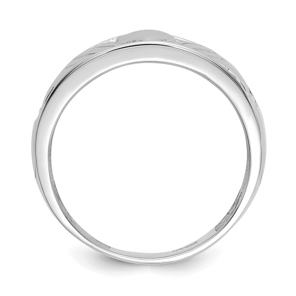 14k White Gold Men's Claddagh Band (D3115)