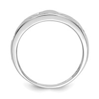 14K White Gold Mens Polished Claddagh Band view 2