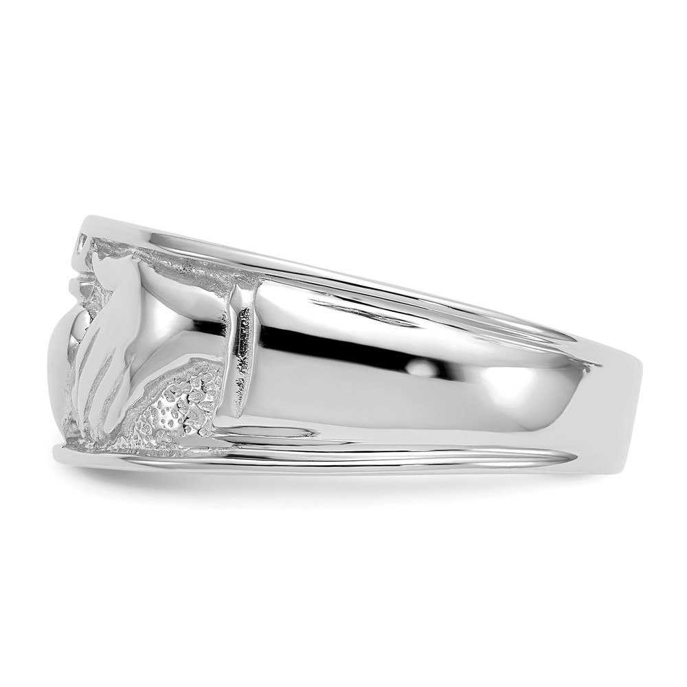 14k White Gold Men's Claddagh Band (D3115)