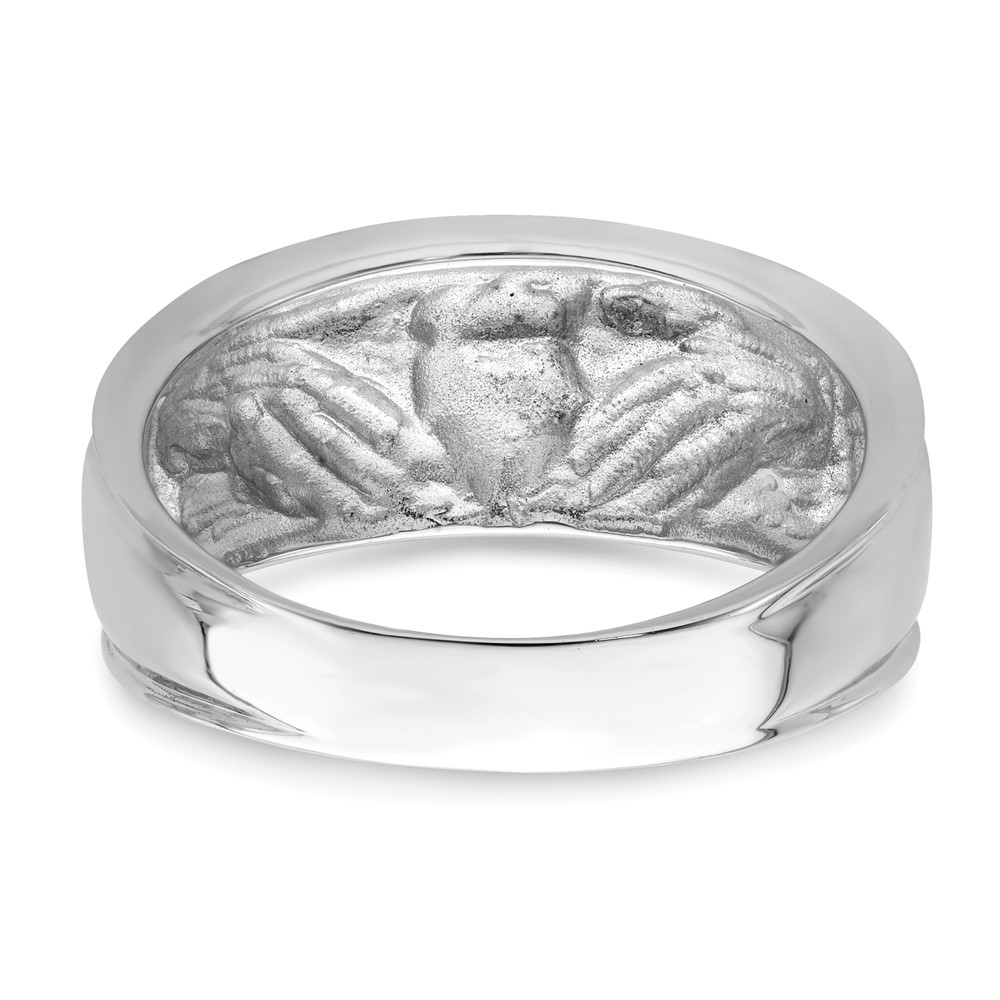 14k White Gold Men's Claddagh Band (D3115)
