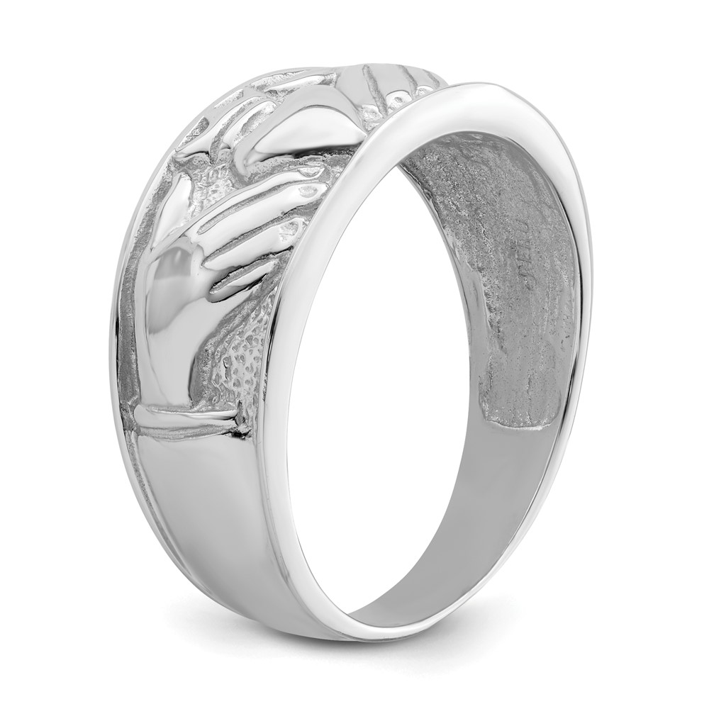 14k White Gold Men's Claddagh Band (D3115)