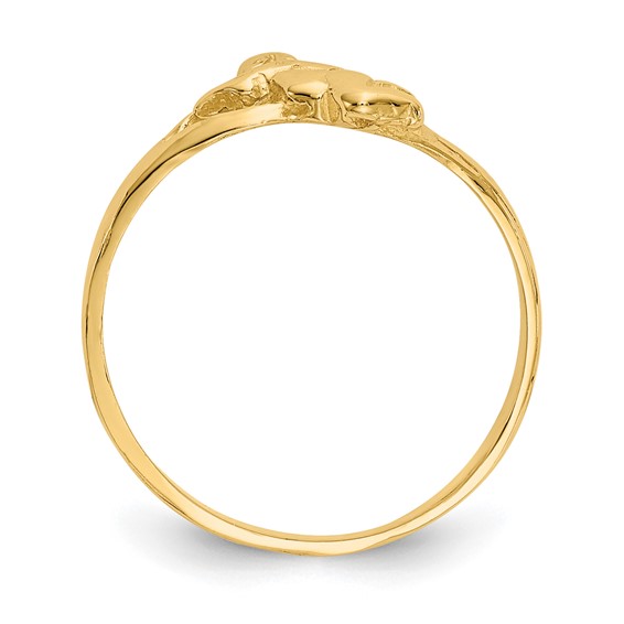 Gold Polished Children's Cross Rings