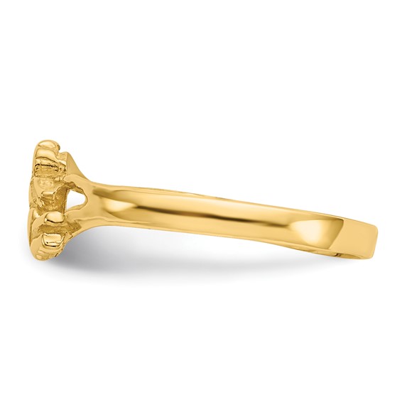 Gold Polished Children's Cross Rings