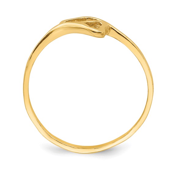 14k Double Heart Size 3 Baby / Childs Bypass Ring