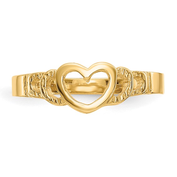 Gold Polished Children's Heart Rings