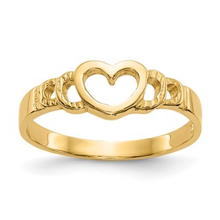 Gold Polished Children's Heart Rings