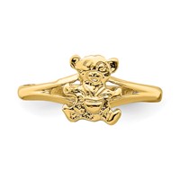 14K Yellow Gold Teddy Bear Ring - Size 2 view 5