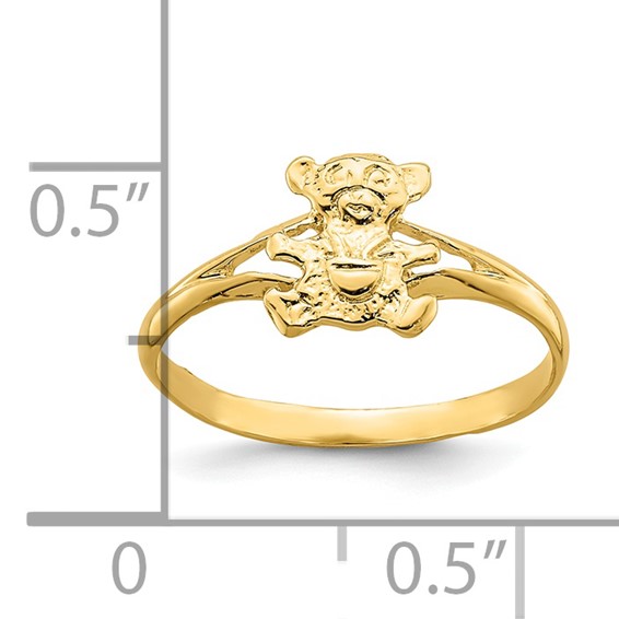 14k Teddy Bear Size 2 Baby / Childs Ring