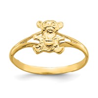 14K Yellow Gold Teddy Bear Ring - Size 2 view 1