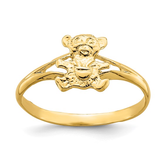 14k Teddy Bear Size 2 Baby / Childs Ring