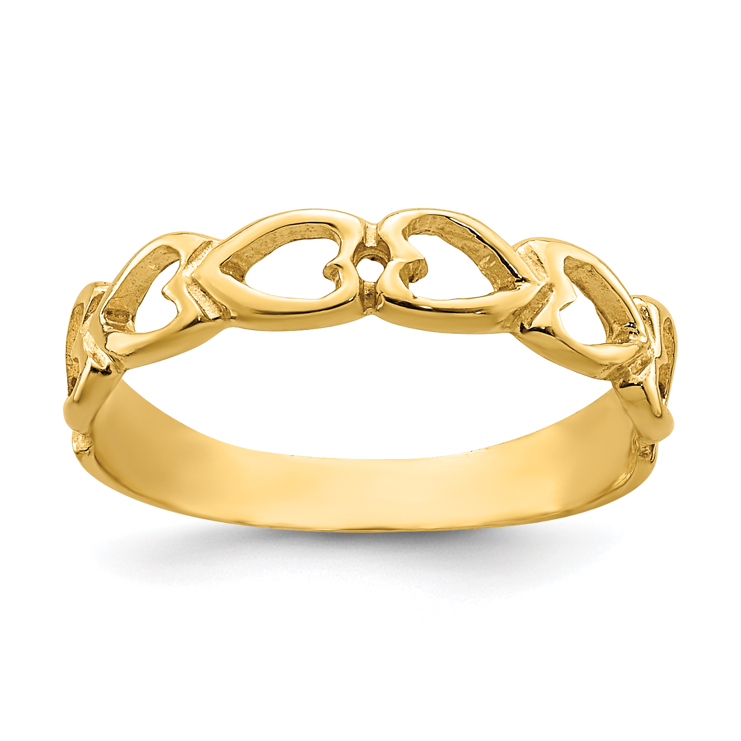 14k Open Hearts Baby Ring (D3126)