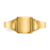 14K Yellow Gold Polished 6.5x 6.5mm Closed Back Square Signet Ring view 5