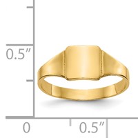 14K Yellow Gold Polished 6.5x 6.5mm Closed Back Square Signet Ring view 3