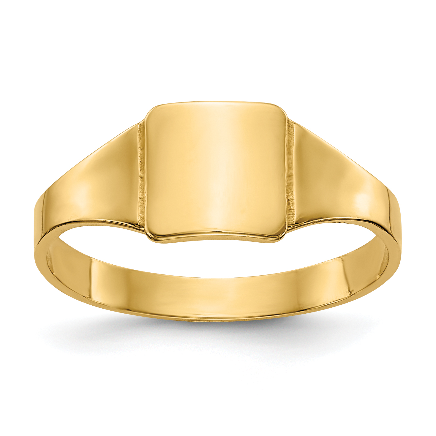 14k Polished Square Signet Baby Ring (D3128)