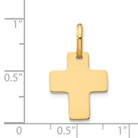 14K Yellow Gold Polished Cross Charm view 3