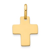 14K Yellow Gold Polished Cross Charm view 1