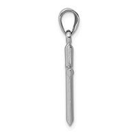 14K White Gold Hollow Cross Pendant view 2