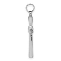 14K White Gold Hollow -x- Center Cross Pendant view 2