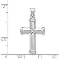14K White Gold Polished Cross Pendant view 3