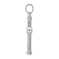 14K White Gold Hollow Cross Pendant view 2