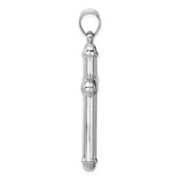 14K White Gold Hollow Cross Pendant view 2