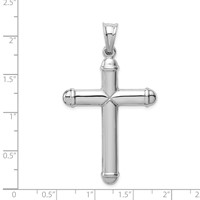 14K White Gold Hollow Cross Pendant view 3