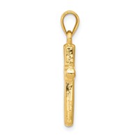 14K and White Rhodium Cross Pendant view 2