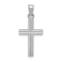 14K White Gold Cross Pendant view 1