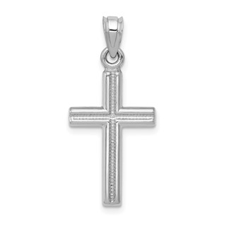 14k White Gold Cross Pendant