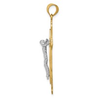 14K Two-tone Crucifix Pendant view 2