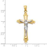 14K Two-tone Crucifix Pendant view 3