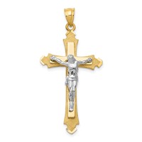 14K Two-tone Crucifix Pendant view 1