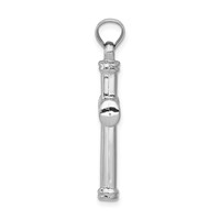 14K White Gold Hollow Cross Pendant view 2