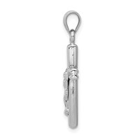 14K White Gold Hollow Crucifix Reversible to Cross Pendant view 2