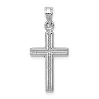 14K White Gold Hollow Crucifix Reversible to Cross Pendant view 4