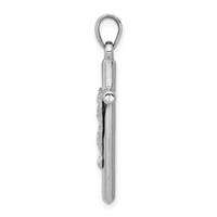 14K White Gold Crucifix Pendant view 2