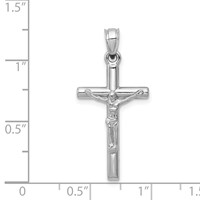 14K White Gold Crucifix Pendant view 3